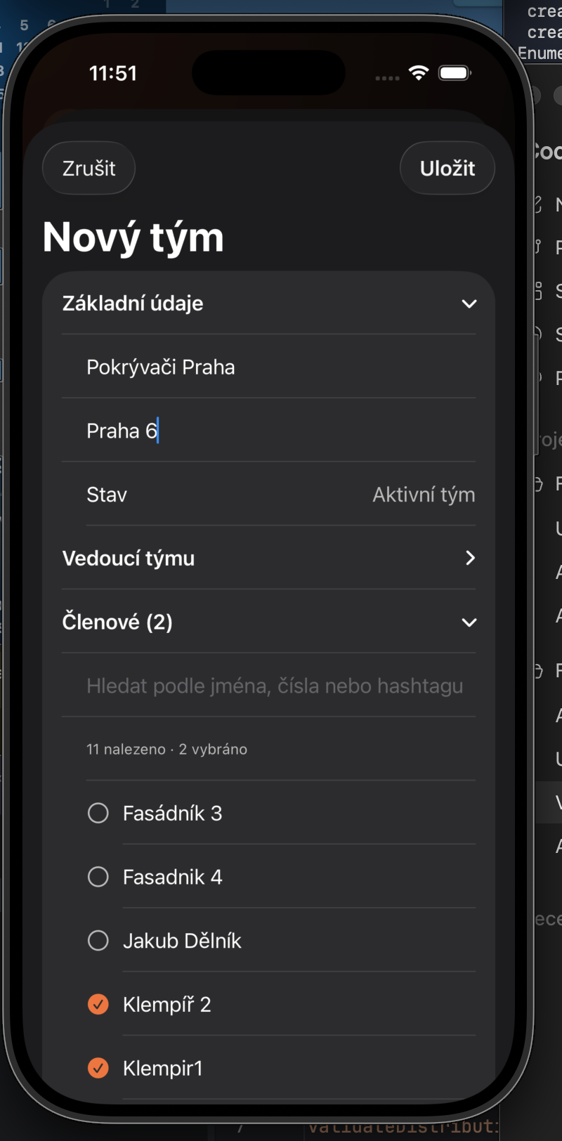 Výběr pracovníků do nového týmu
