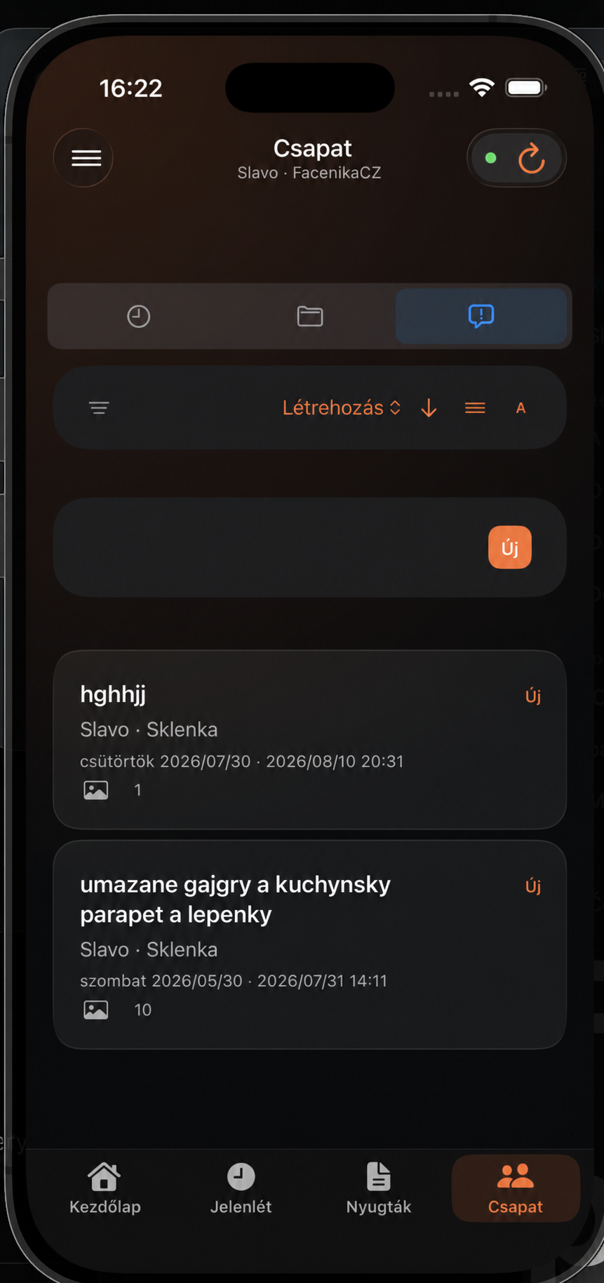 Team quality issue dashboard
