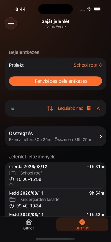 Részletes jelenléti előzmények
