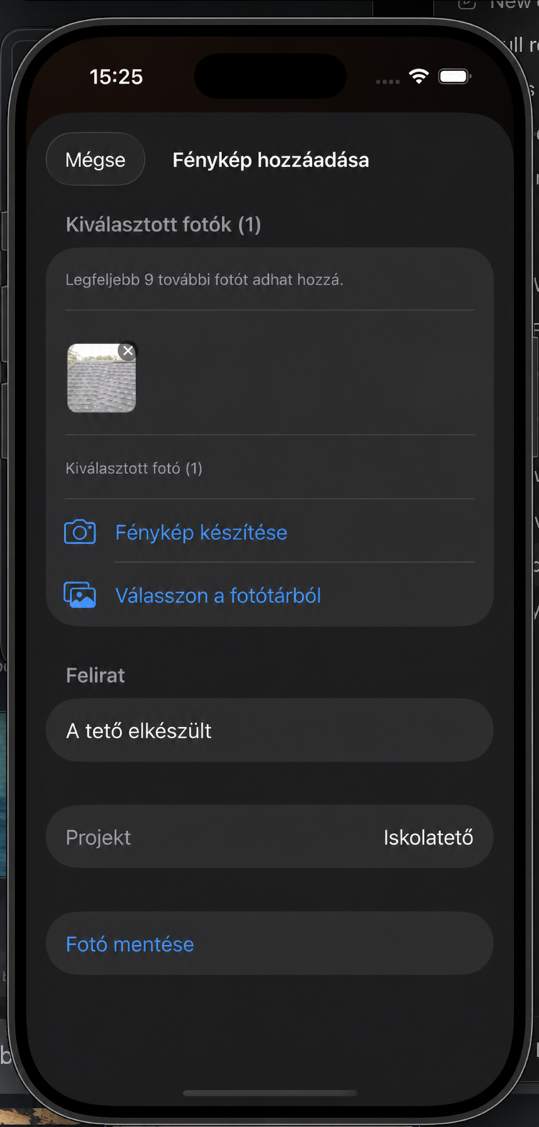Projektfotó űrlap képaláírással