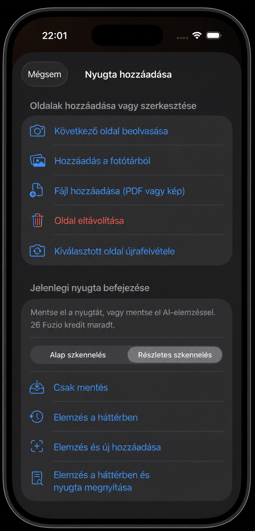 Mentési és AI-elemzési lehetőségek
