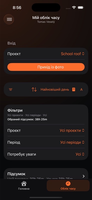 Фільтри проєкту, періоду та проблемних днів