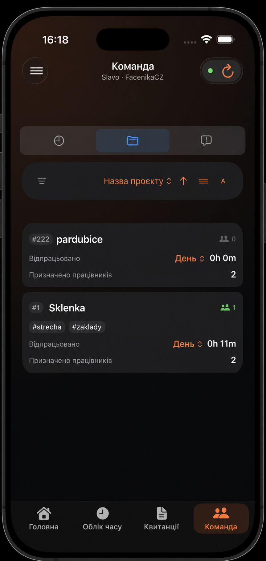 Огляд проєктів із кількістю людей на роботі